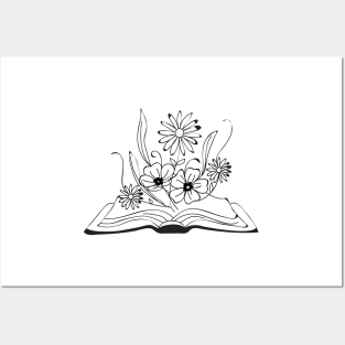 Flower Book, I love reading, Reading, Library, Book worm, Read books, Fantasy reading Posters and Art